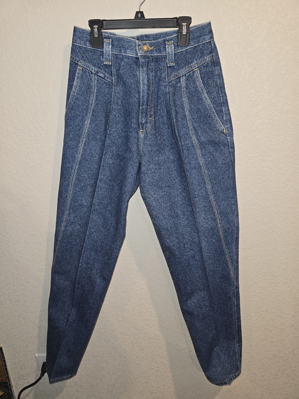 Vintage 80s Lee High Rise Pleated Front Tapered Mom Jeans - Size 14